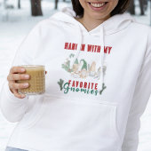 かわいい水色レッドグリーンフェスティバル格言クリスマス パーカ