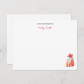 かわいい水色レッドフォックス男の赤ちゃん サンキューカード (正面/裏面)