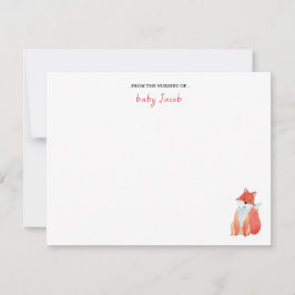 かわいい水色レッドフォックス男の赤ちゃん サンキューカード