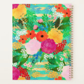 かわいい水色レッド&イエローフローラビスケグリーン プランナー手帳 (裏面)