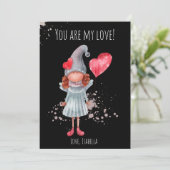 かわいい水色レディ格言プンバレンタイン シーズンカード (スタンド正面)