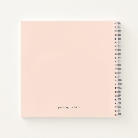 かわいい水色レトロタイプライターピンク ノートブック (裏面)