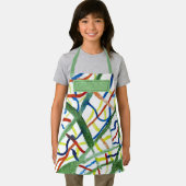 かわいい水色抽象芸術の色合い緑 エプロン (インサイチュ)