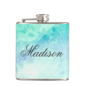 かわいい水色 フラスク (正面)