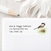 かわいい水色《鳥》アメリカゴガラバードパインツリー ラベル (インサイチュ)