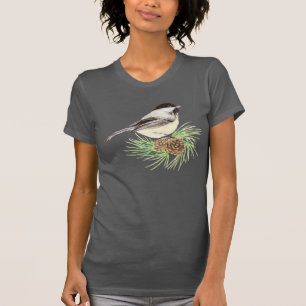 かわいい水色《鳥》アメリカゴガラバードパインツリー Tシャツ