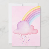 かわいい水色Rhino UnicornベビーガールシャワーInv 招待状 (裏面)