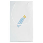 かわいい水色Rhino Unicorn男の赤ちゃんシャワー スモールペーパーバッグ (裏面)