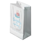 かわいい水色Rhino Unicorn男の赤ちゃんシャワー スモールペーパーバッグ (正面アングル)