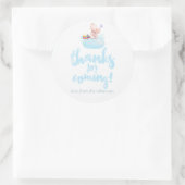 かわいい水色Rhino Unicorn男の赤ちゃんシャワー ラウンドシール (バッグ)