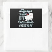 かわいい氷熊のシロクマの恋人 長方形シール (バッグ)