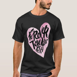 かわいい永遠に一緒にグラフィティバレンタインデー値リスト Tシャツ