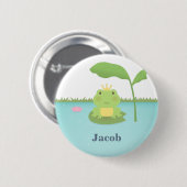 かわいい池のカエルの王子For Boys 缶バッジ (正面&裏面)
