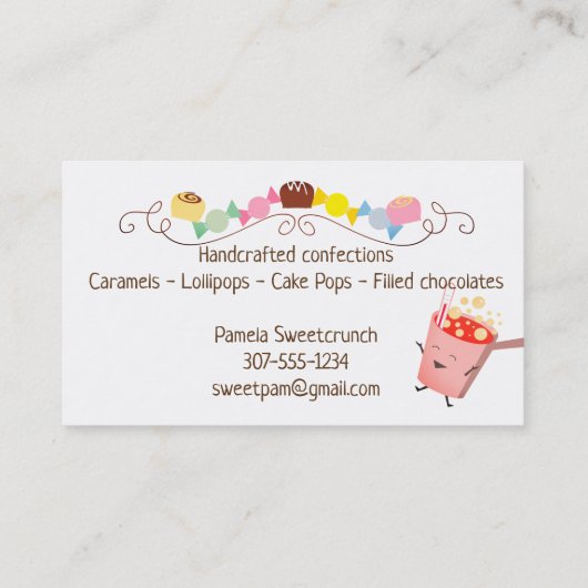 かわいい沸騰の砂糖菓子の砂糖菓子の名刺 名刺 (裏面)