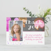 かわいい泡カラフルのチャルクボーガーリード写真 サンキューカード (スタンド正面)