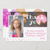 かわいい泡カラフルのチャルクボーガーリード写真 サンキューカード (正面/裏面)