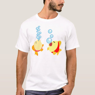 かわいい泡立つ魚の子どもTシャツ Tシャツ