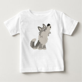 かわいい泣き叫ぶアニメのオオカミベビーTシャツ ベビーTシャツ