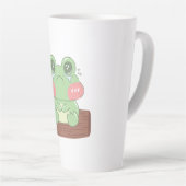 かわいい泣き顔のカエル 子供Tシャツ | かわいいカエル カフェラテマグ (右アングル)