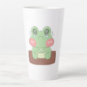 かわいい泣き顔のカエル 子供Tシャツ | かわいいカエル カフェラテマグ (正面)