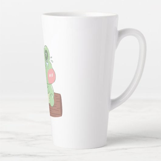 かわいい泣き顔のカエル 子供Tシャツ | かわいいカエル カフェラテマグ (右)