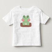 かわいい泣き顔のカエル 子供Tシャツ | かわいいカエル トドラーTシャツ (正面)