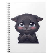 かわいい泣き顔の黒猫のキャンバスウォールアート