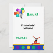 かわいい泥地モンスターのケージャンの子供の誕生日 招待状 (裏面)