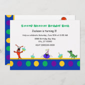 かわいい泥地モンスターのケージャンの子供の誕生日 招待状 (正面/裏面)