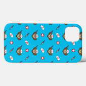 かわいい注射器を持つ看護師のフクロウの漫画 Case-Mate iPhoneケース (裏面 (横))