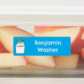 かわいい洗濯機のランドリーパーソナライズされた漫画 ラベル (貼付)