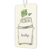 かわいい洗濯機ランドリー漫画イラストレーション カーエアーフレッシュナー (左)