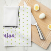 かわいい洗濯機ランドリー漫画イラストレーション キッチンタオル (四つ折り)