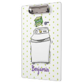 かわいい洗濯機ランドリー漫画イラストレーション クリップボード (左)