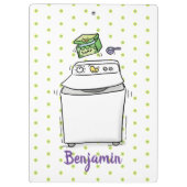 かわいい洗濯機ランドリー漫画イラストレーション クリップボード (裏面)