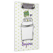 かわいい洗濯機ランドリー漫画イラストレーション クリップボード (右)