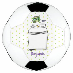 かわいい洗濯機ランドリー漫画イラストレーション サッカーボール