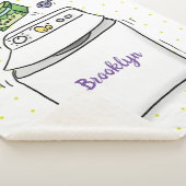 かわいい洗濯機ランドリー漫画イラストレーション シェルパブランケット (3/4)