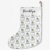 かわいい洗濯機ランドリー漫画イラストレーション スモールクリスマスストッキング (裏面)