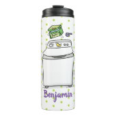 かわいい洗濯機ランドリー漫画イラストレーション タンブラー (正面)