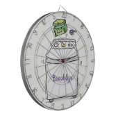 かわいい洗濯機ランドリー漫画イラストレーション ダーツボード (正面左)