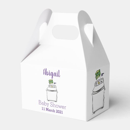 かわいい洗濯機ランドリー漫画イラストレーション フェイバーボックス (正面サイド)