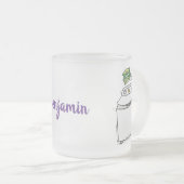 かわいい洗濯機ランドリー漫画イラストレーション フロストグラスマグカップ (正面右)