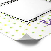 かわいい洗濯機ランドリー漫画イラストレーション ポスター (角)