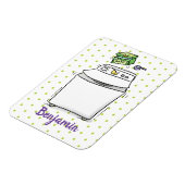 かわいい洗濯機ランドリー漫画イラストレーション マグネット (左側)