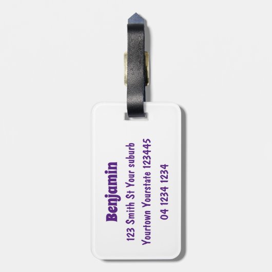 かわいい洗濯機ランドリー漫画イラストレーション ラゲッジタグ (裏面縦)