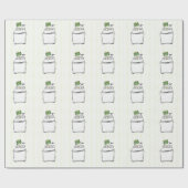 かわいい洗濯機ランドリー漫画イラストレーション ラッピングペーパー (フラット)