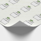 かわいい洗濯機ランドリー漫画イラストレーション ラッピングペーパー (角)