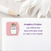 かわいい洗濯機ランドリー漫画イラストレーション ラベル (インサイチュ)