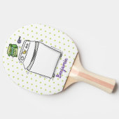 かわいい洗濯機ランドリー漫画イラストレーション 卓球ラケット (横)